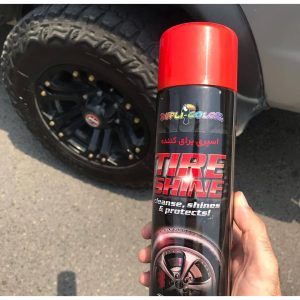 واکس تمیز کننده و براق کننده لاستیک و اسپری پاک کننده و خوشبو کننده داشبورد دوپلی کالر مدل رایحه عطر lord حجم 500 میلی لیتر مجموعه 2 عددی